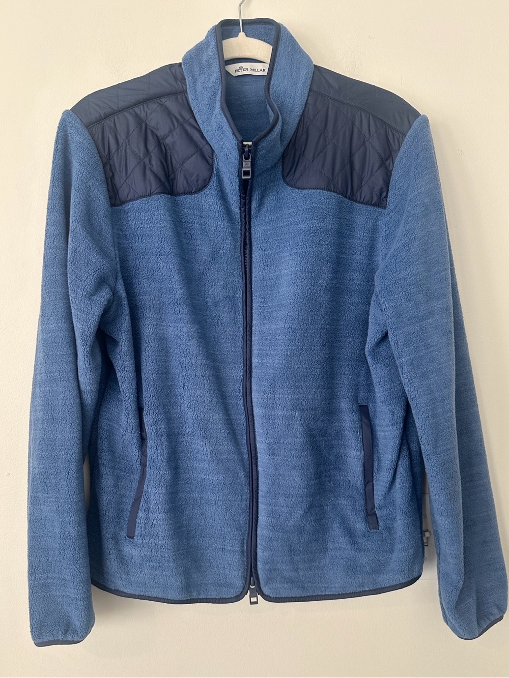 Peter Millar Blue Mountainside Shearling Full Zip Jacket M